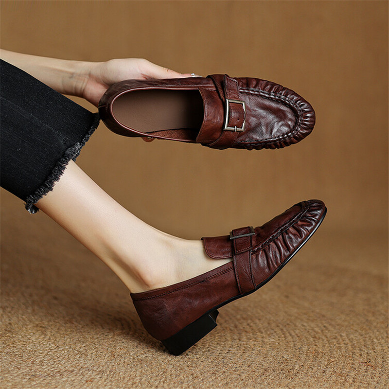 Women'S Fashion Loafers - New Autumn Genuine Leather Women Pumps