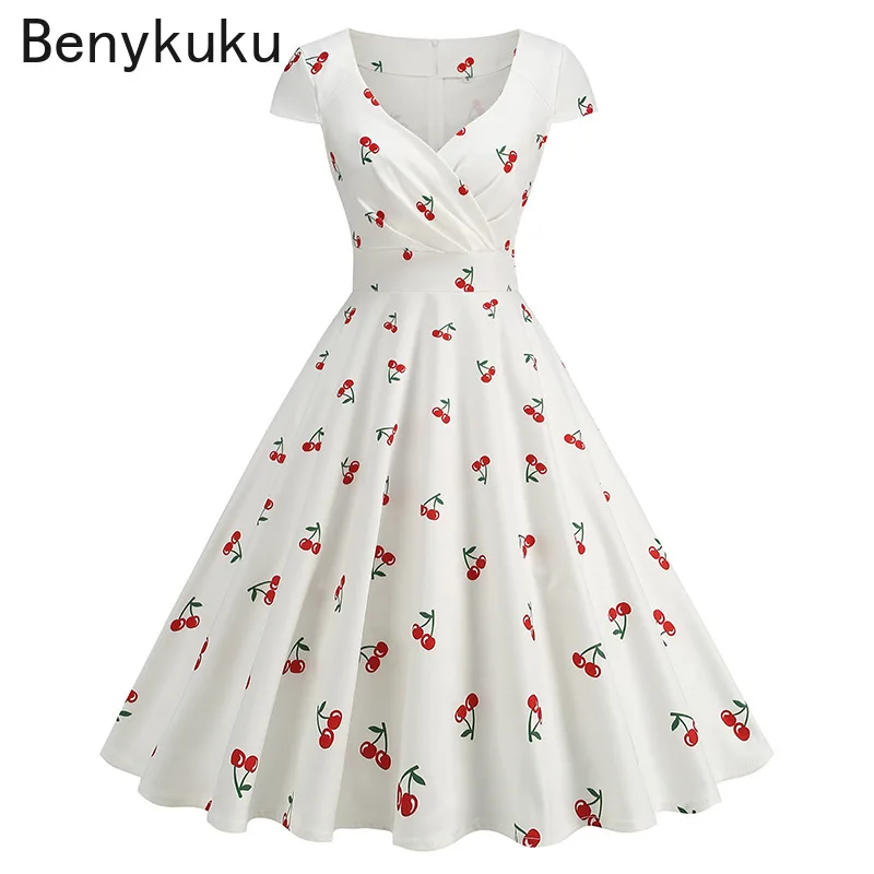 Print Cherry Sunflower 50s 60s - огляд і ціна Women'S Fashion Of The 50S