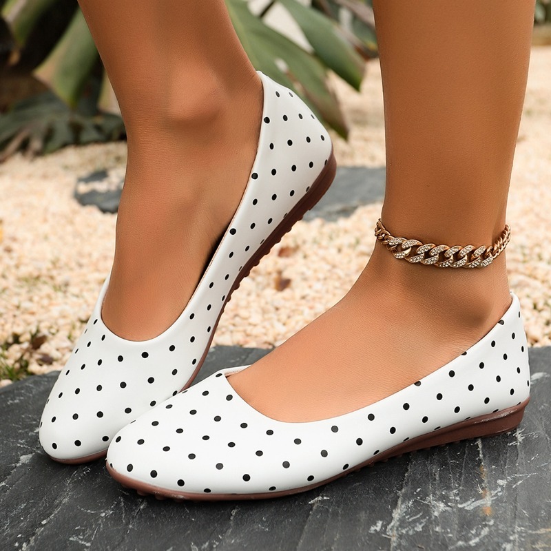 Ladies White Polka Dot Flats R - огляд і ціна Women'S Fashion Loafers