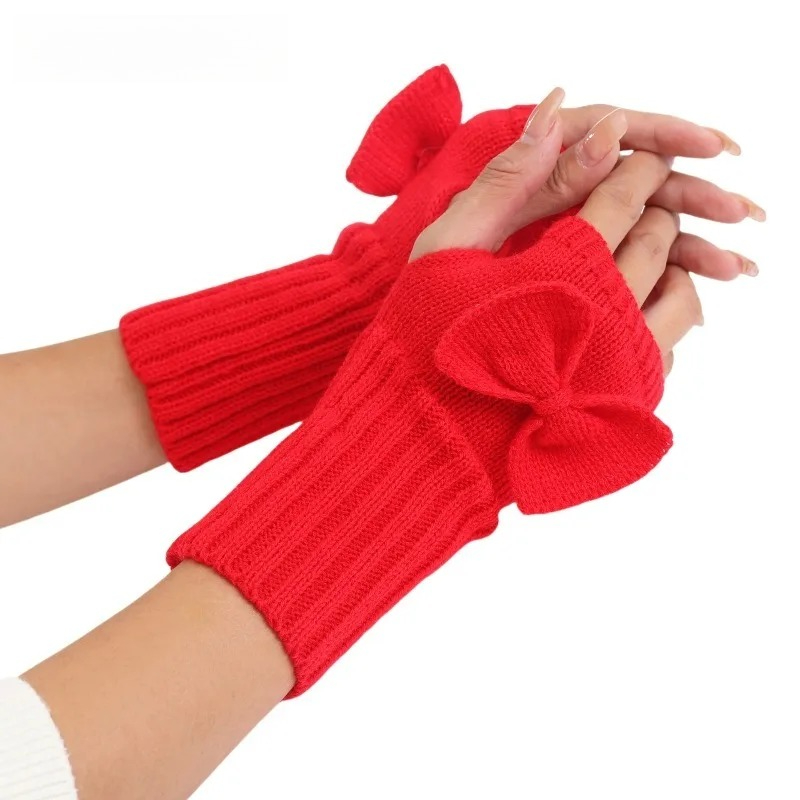 Knit Bow Fingerless Gloves – S - огляд і ціна Women Fashion Gloves