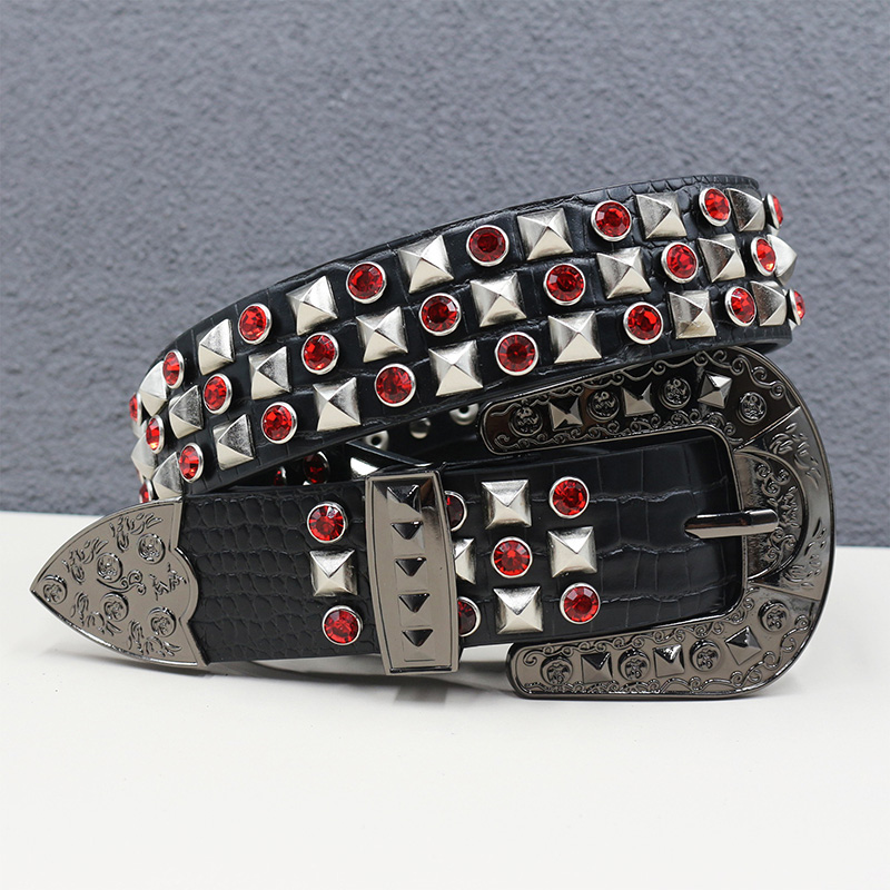 men fashion punk rock rhinesto - огляд і ціна Women'S Fashion Belts