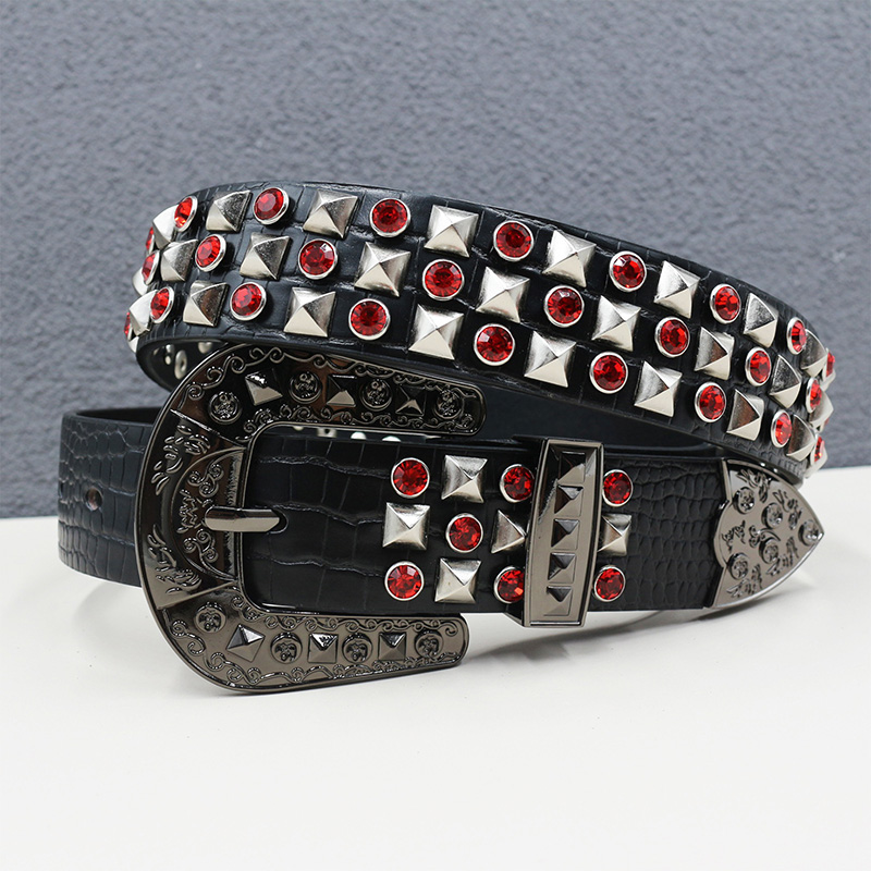 men fashion punk rock rhinesto - огляд і ціна Women'S Fashion Belts
