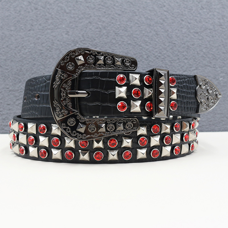 men fashion punk rock rhinesto - огляд і ціна Women'S Fashion Belts
