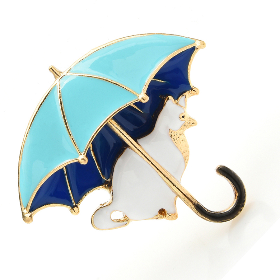 Cute Cat Under Umbrella Brooch - огляд і ціна Women'S Fashion Umbrella