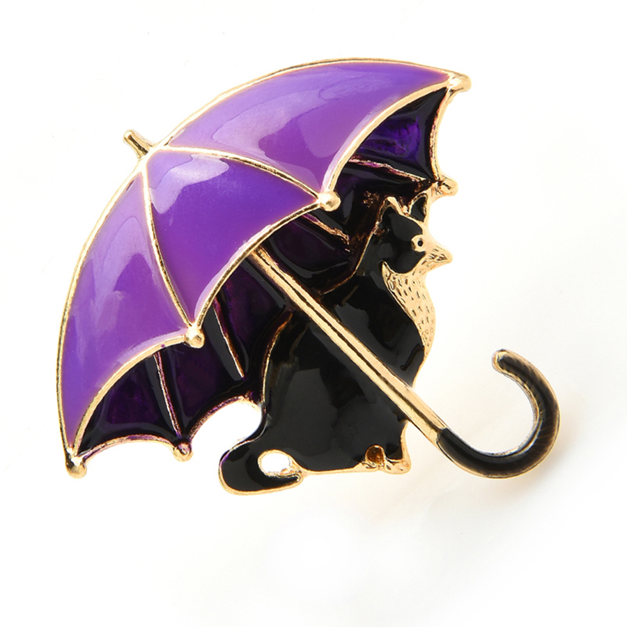 Cute Cat Under Umbrella Brooch - огляд і ціна Women'S Fashion Umbrella