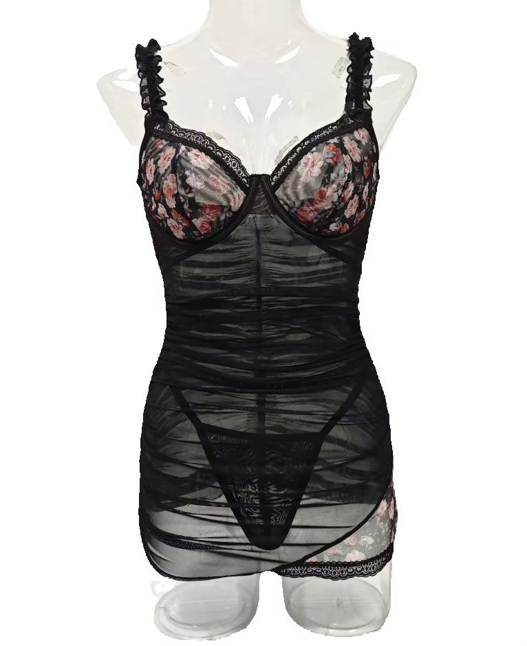 Women Lace Lingerie Dress Ruff - огляд і ціна Spaghetti Strap Dress